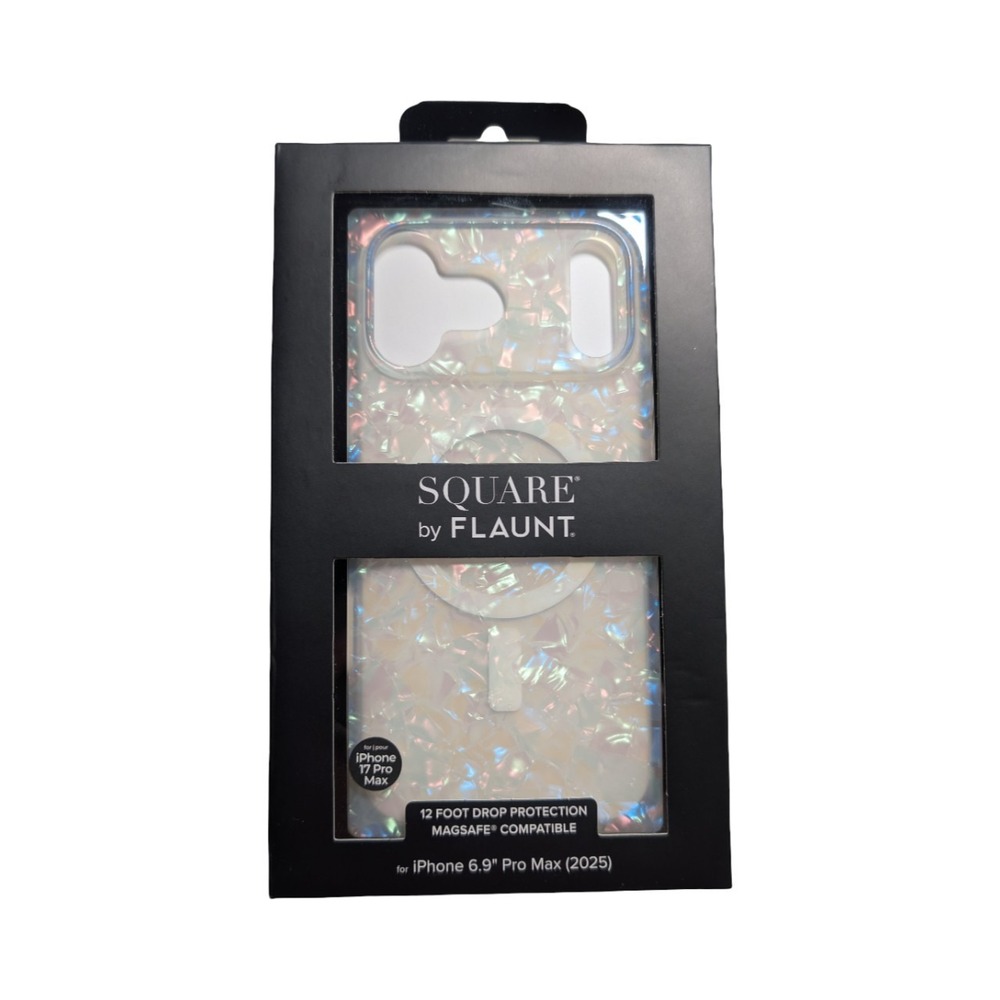 W8-N Flaunt Square Magsafe Case Apple iPhone 17‎ Pro Max Opal Shell Iridescent